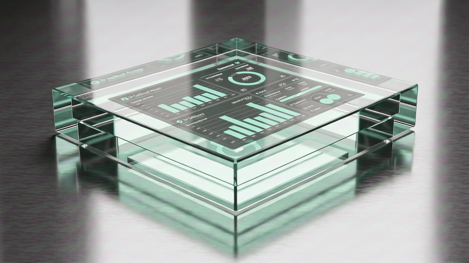Technical architecture represented through glass and light