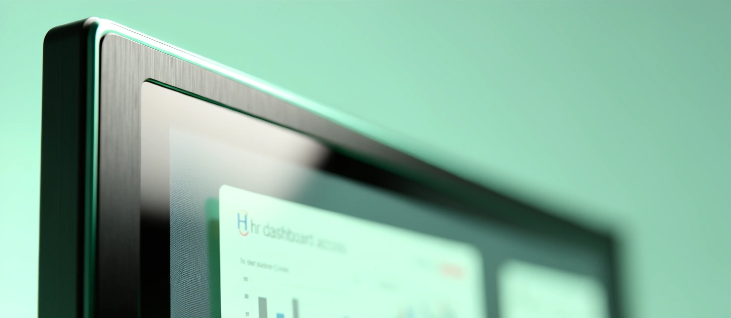 Close-up of a high-tech employee portal interface